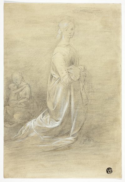 Kneeling Woman, Seated Mother and Child by George Romney