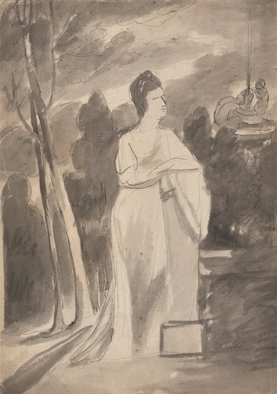 Woman at a Column by George Romney