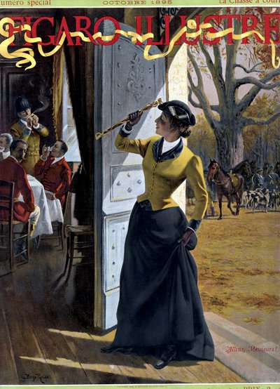 Young Woman Summoning Hunters by George Roux
