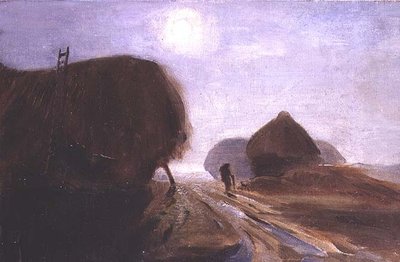 Hayricks in the Moonlight by George Soper