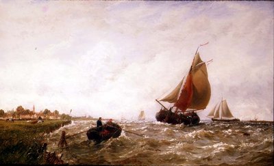 Shipping off a Dutch Coastline by George Stanfield Walters