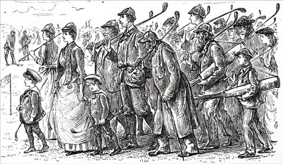 The growing popularity of golf by George du Maurier