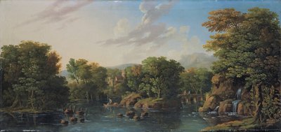 Wooded River Landscape by George the Elder Barret