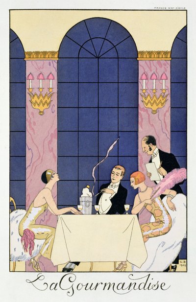 The Gourmands by Georges (after) Barbier