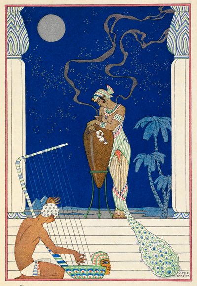 Egypt. An Egyptian Personage, and Musician. by Georges Barbier