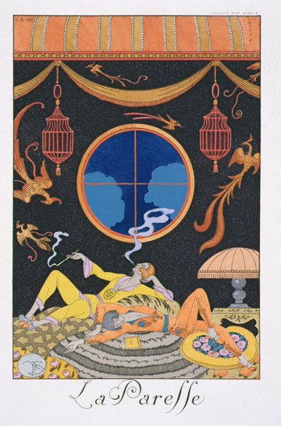Laziness by Georges Barbier