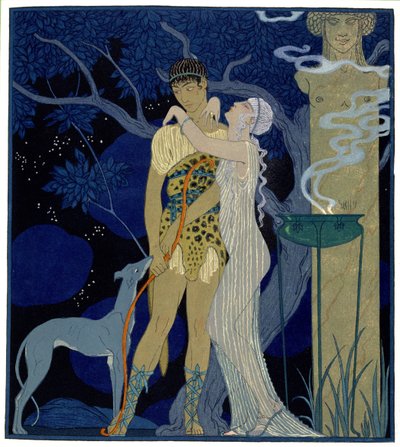 Venus and Adonis by Georges Barbier