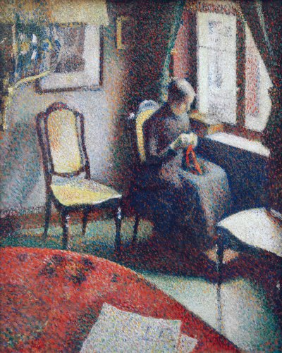 Woman Sewing at the Window by Georges Lemmen
