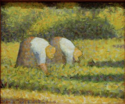 Peasant Women at Work by Georges Seurat