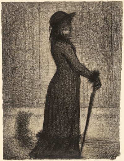 Woman Strolling by Georges Seurat