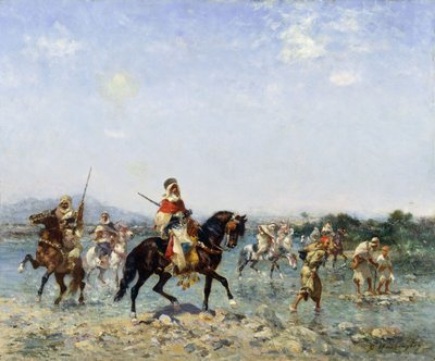 Arab Cavalry Fording a Stream by Georges Washington