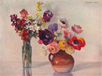 Anemones and Wallflowers by Gerard Chowne