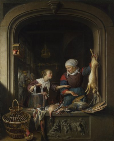 A Poulterers Shop by Gerrit Dou