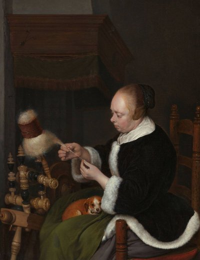 The Spinner, 1652 by Gerard Ter Borch the Younger