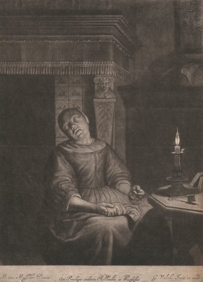 The Seated Sleeping Seamstress by Gerard Valk