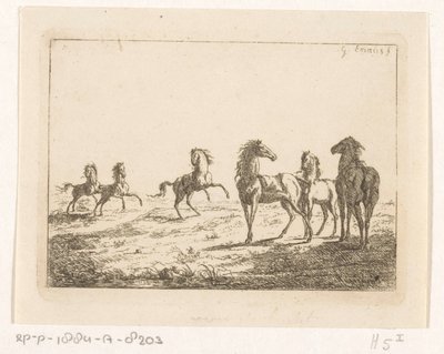 Herd of Wild Horses by Gerardus Emaus de Micault