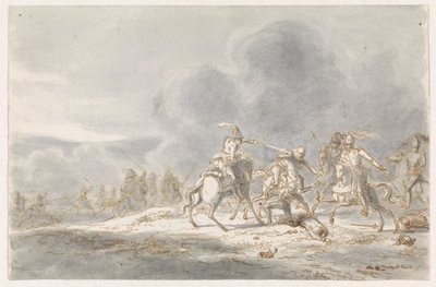 Cavalry Battle by Gerardus Emaus de Micault