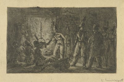 Soldiers by the Fire by Gerardus Emaus de Micault