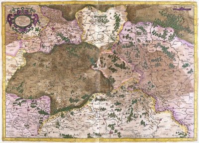 Germany, Czechoslovakia and Poland (engraving) by Gerardus Mercator