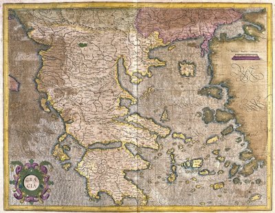Greece (engraving) by Gerardus Mercator