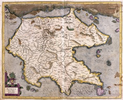 Greece and Peloponnese (engraving) by Gerardus Mercator