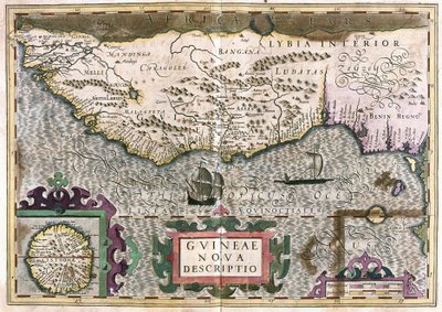 Guinea, Libya - Africa (engraving) by Gerardus Mercator
