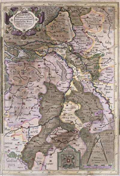 Holland and Brabant, Belgium (engraving) by Gerardus Mercator
