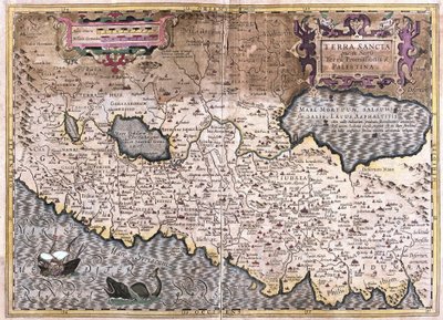 Holy Land and Palestina (engraving) by Gerardus Mercator