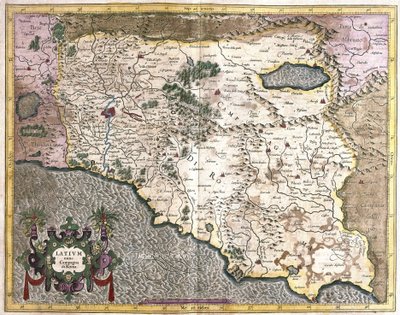 Lazio, Italy (engraving) by Gerardus Mercator