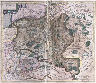 Lithuania (engraving) by Gerardus Mercator