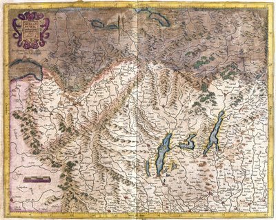 Northern Italy (engraving) by Gerardus Mercator