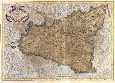 Sicily, Italy (engraving) by Gerardus Mercator