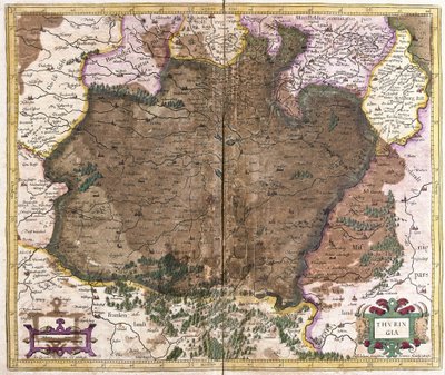 Thuringen, Germany (engraving) by Gerardus Mercator