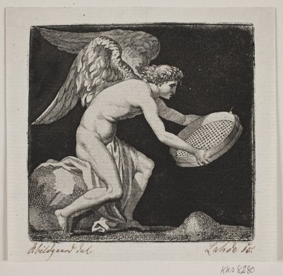 Winged Genius with a Sieve by Gerhard Ludvig Lahde