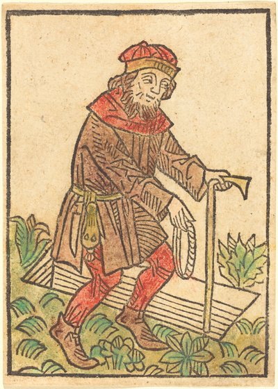 Man Walking Towards a Grave by German 15th Century