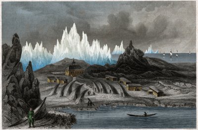 Akunnat, Greenland (engraving, ca. 1850) by German School