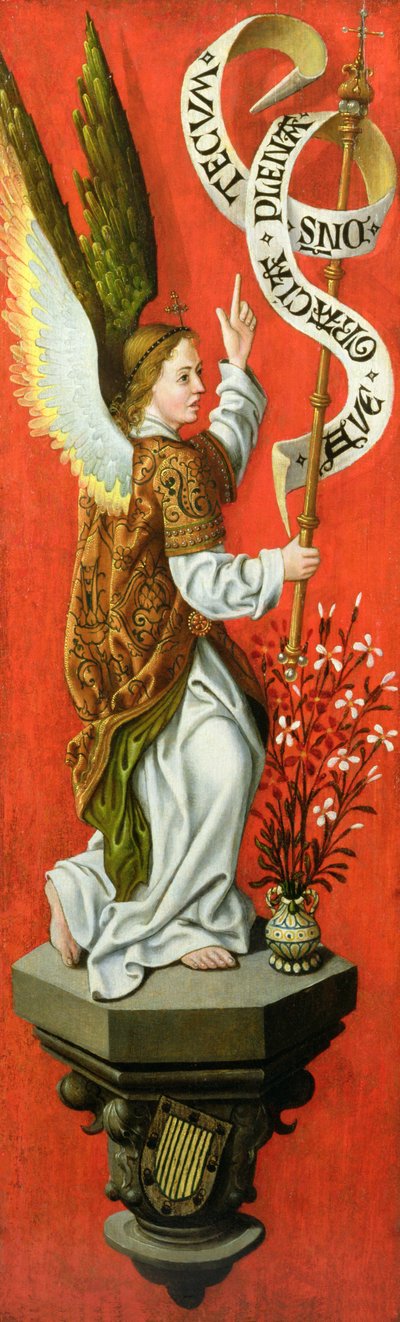 Angel Holding a Banner by German School