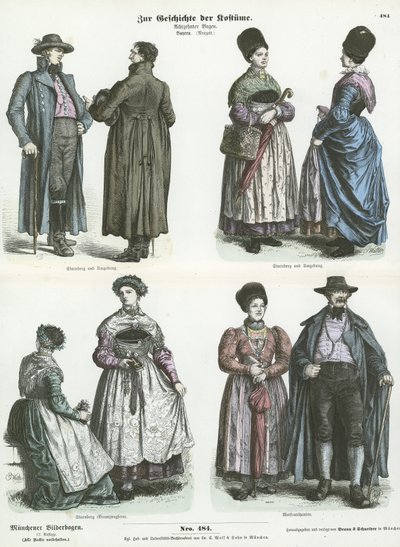 Bavarian Costumes, 19th Century by German School