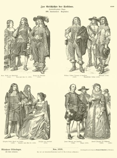 Costumes of English Nobility, 17th Century by German School