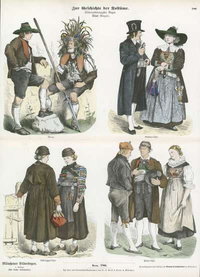 Costumes of the Tyrol, 19th Century by German School