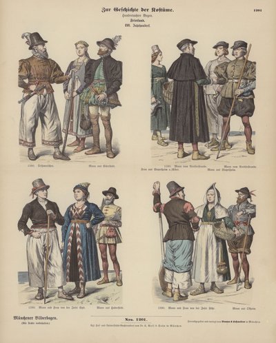 Frisian costumes by German School