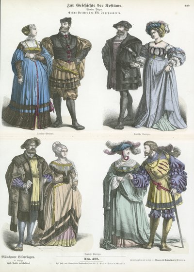 German Costumes, Early 16th Century by German School