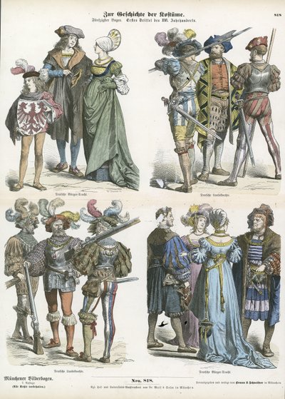 German Costumes, Early 16th Century by German School