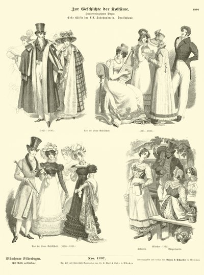 German Costumes, First Half of 19th Century by German School