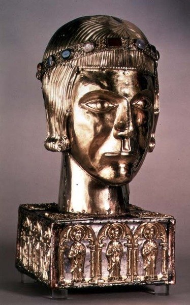 Gold Head of St. Eustace, c.1210, Germany by German School