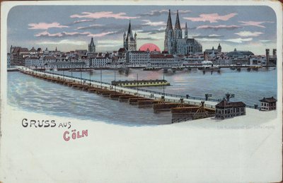 Greeting card of Cologne, pre 1900 by German School