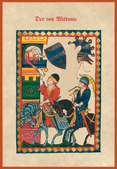 Illustration from a medieval songbook by German School