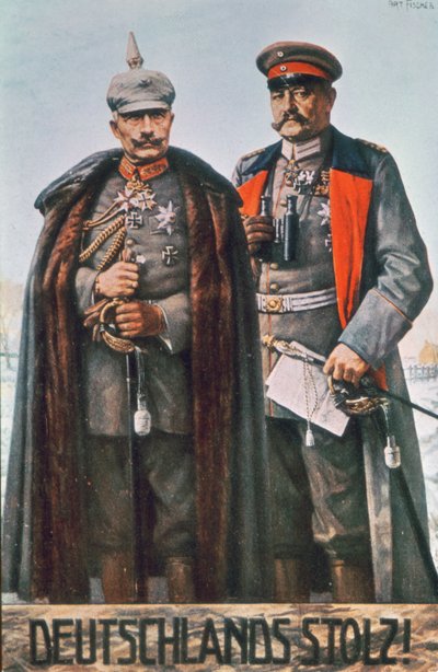 Kaiser Wilhelm II and Field Marshal Hindenburg by German School