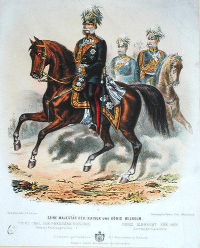Kaiser Wilhelm I on Horseback by German School