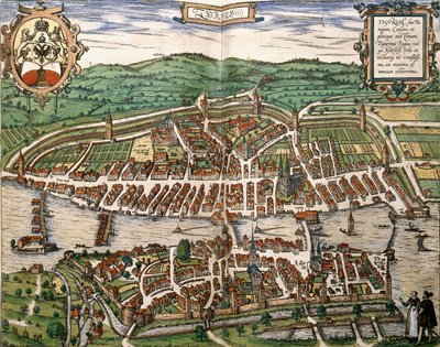 Map of Zurich, 1575 by German School